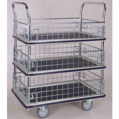 3 shelf platform trolley with ledge