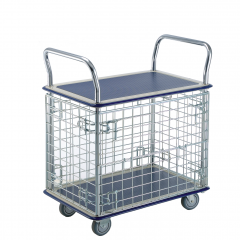 Wire mesh 2 shelf platform trolley